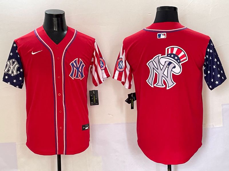 Men New York Yankees Blank Red a generation of national flags Jointly Name 2025 Nike MLB Jersey style 24